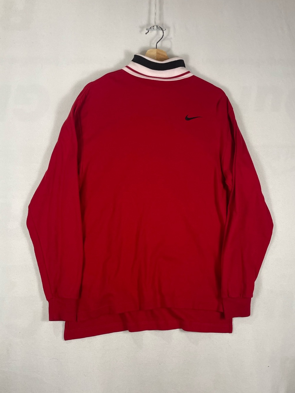 Vintage Nike Tiger Woods Golf Red Turtleneck Long Sleeve Shirt Cotton mens Sz S